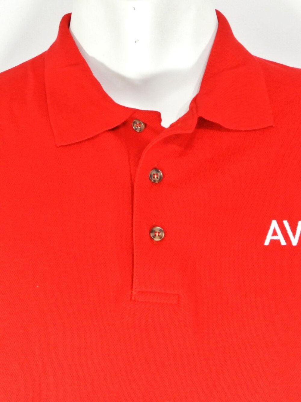 AVIS Car Rental Employee Uniform Polo Shirt Red NEW Size L Large - Picture 3 of 6